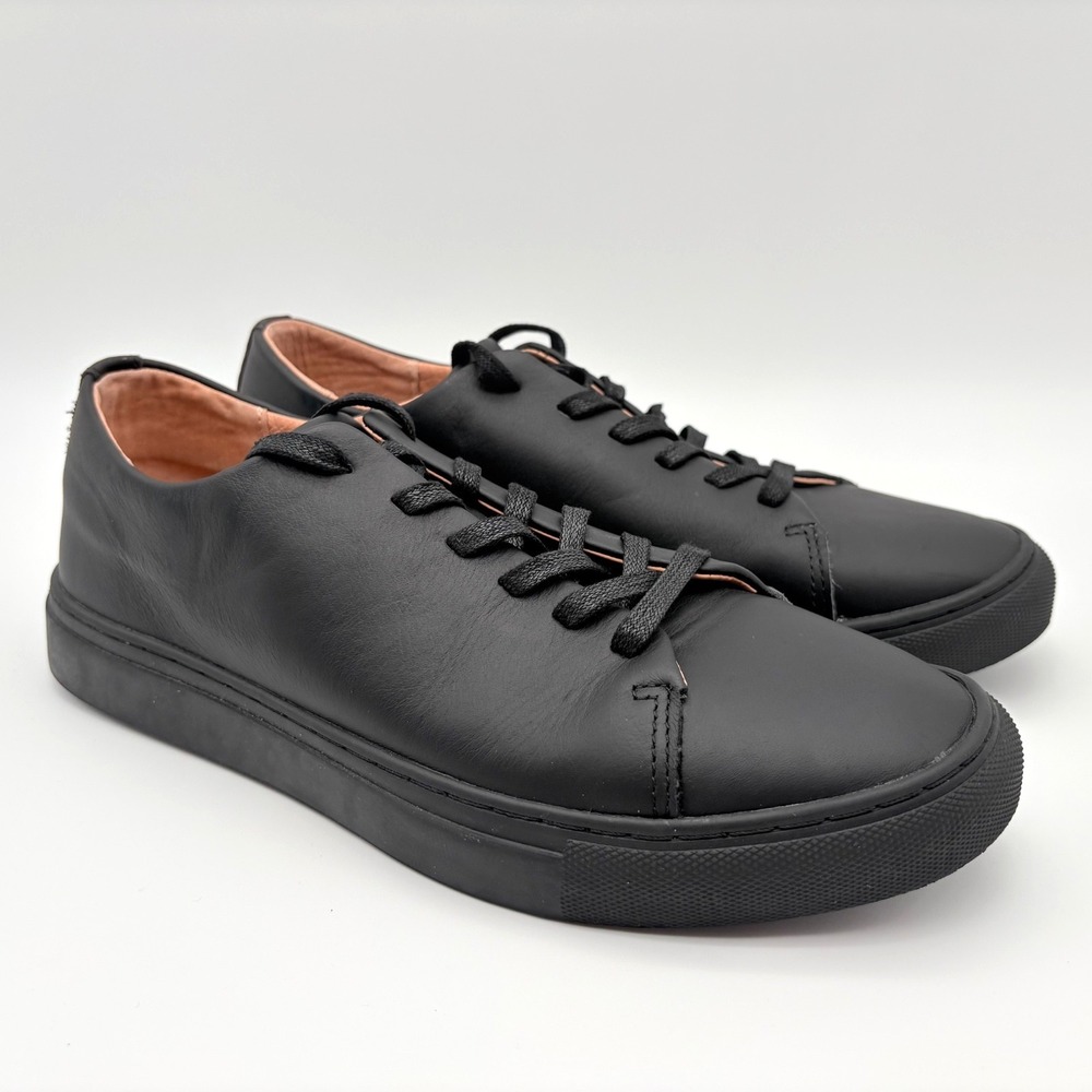 BYLT Lux Low Sneakers Mens Size 8.5 Black Leather Lace Up Shoes
